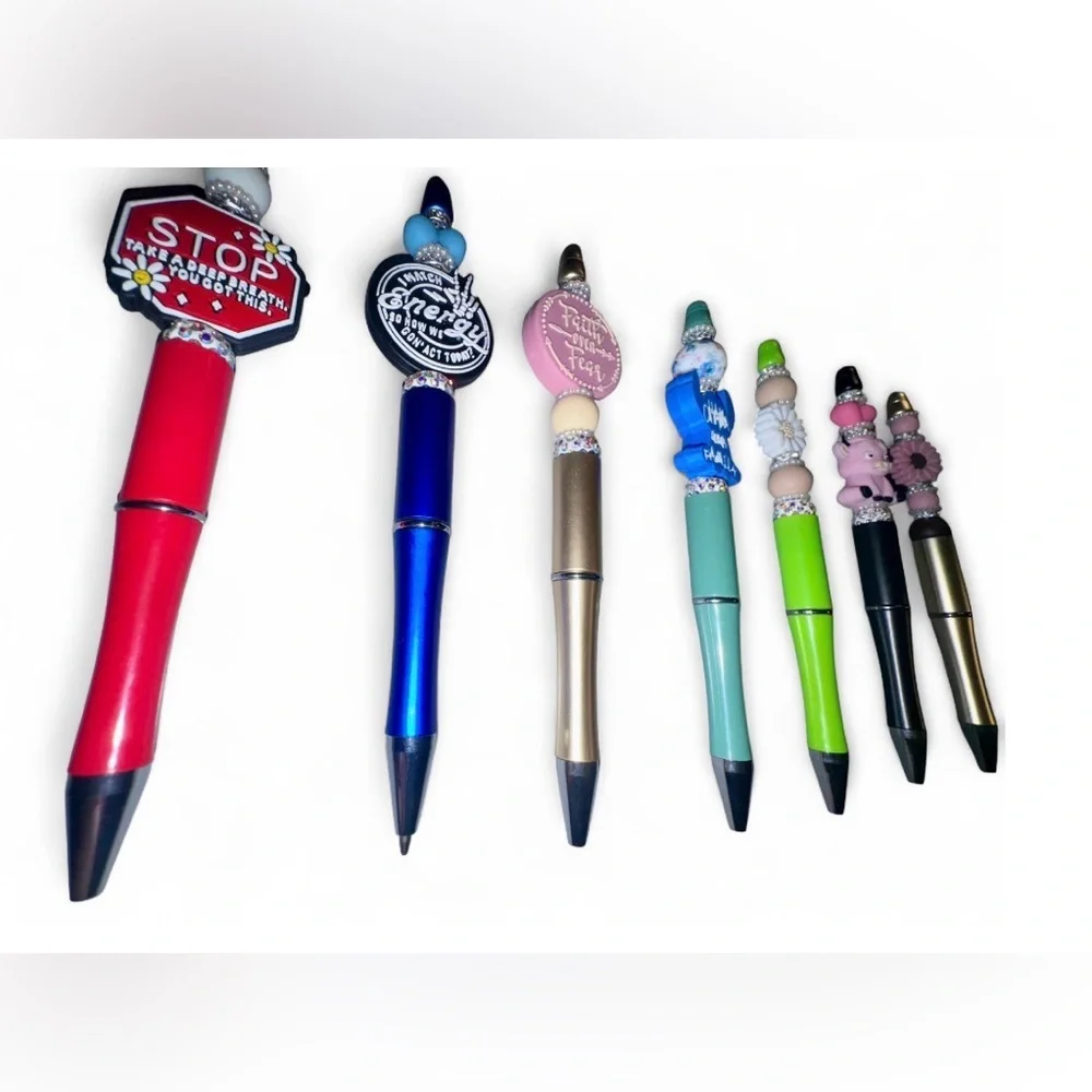 ✨ Inspirational Beaded Pens – Custom Charm Designs ✨ by The Nook Market